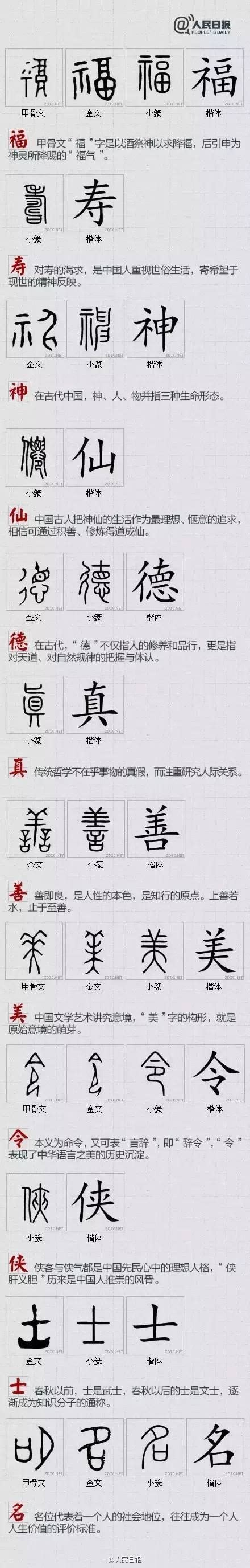 最好看的字|100个最具中国文化的汉字